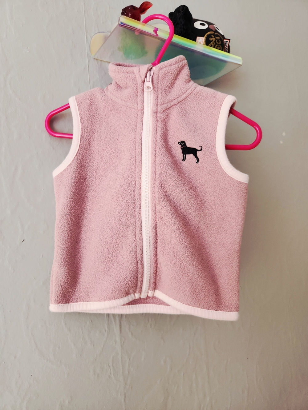 The Black Dog 0-6 Month Light Pink Fleece Vest